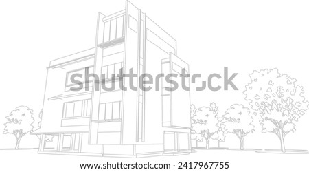 3D illustration of building project