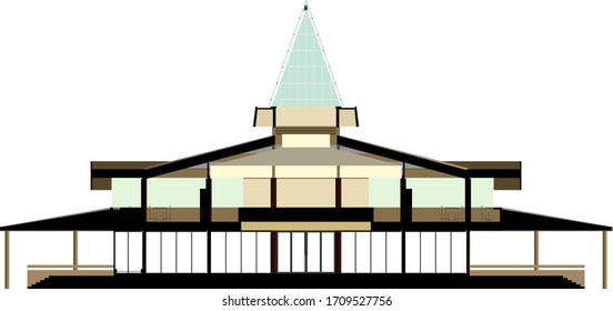 3D illustration of building section