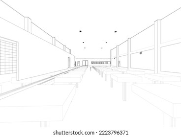 3D illustration of building structure