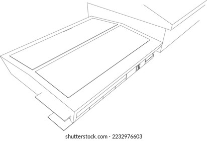 Ilustración 3D de la estructura de construcción