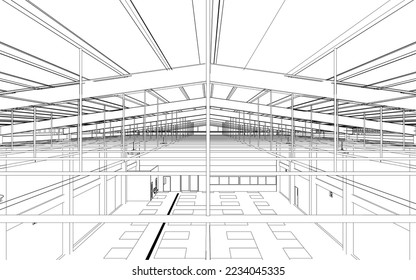 3D illustration of building structure