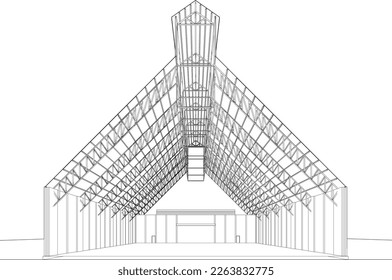 3D illustration of building structure