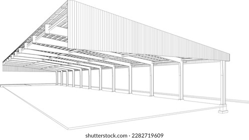 3D illustration of building structure