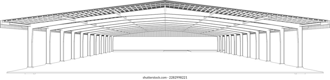 Ilustración 3D de la estructura de construcción