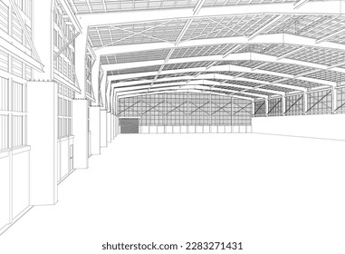 3D illustration of building structure