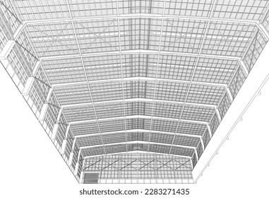 Ilustración 3D de la estructura de construcción