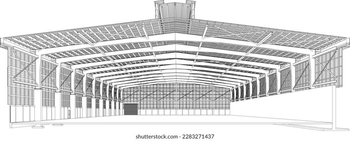 3D illustration of building structure