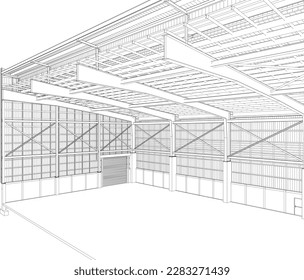 Ilustración 3D de la estructura de construcción