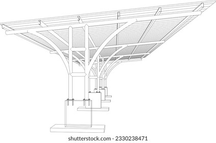 3D illustration of building structure