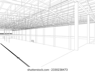 3D illustration of building structure