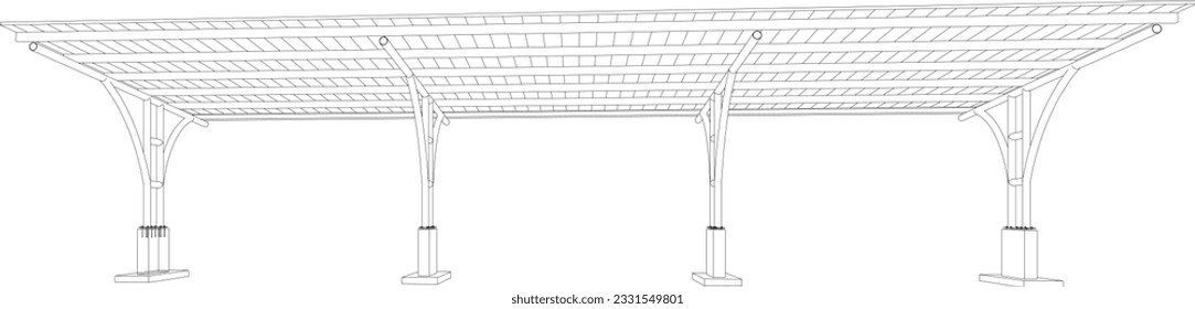 Ilustración 3D de la estructura de construcción