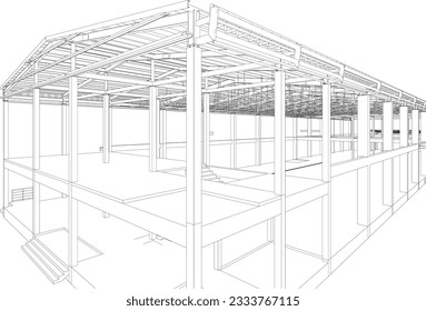 3D illustration of building structure
