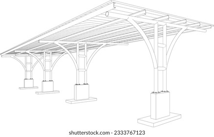 3D illustration of building structure
