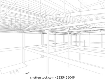 3D illustration of building structure