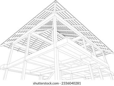 3D illustration of building structure
