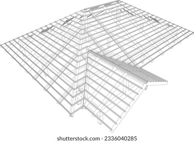 Ilustración 3D de la estructura de construcción
