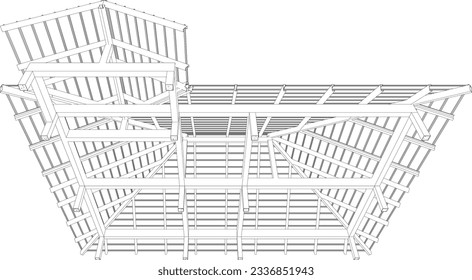 3D illustration of building structure