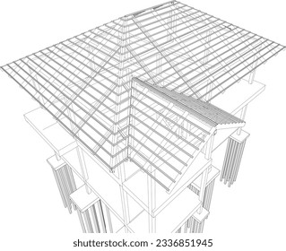 3D illustration of building structure