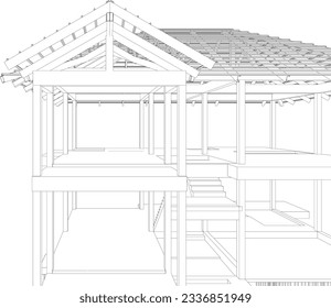 3D illustration of building structure