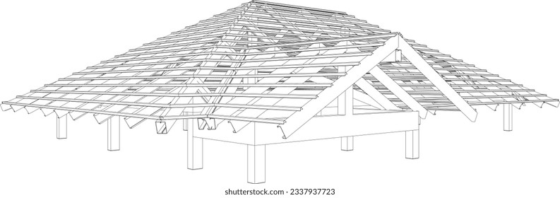 3D illustration of building structure