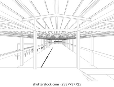 3D illustration of building structure
