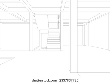 3D illustration of building structure