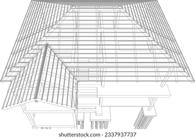 3D illustration of building structure