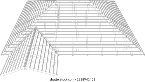 3D illustration of building structure