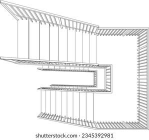 3D illustration of building structure