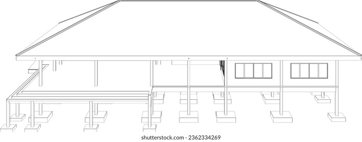 3D illustration of building structure