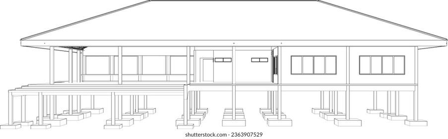 3D illustration of building structure