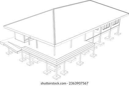 3D illustration of building structure