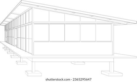 Ilustración 3D de la estructura de construcción