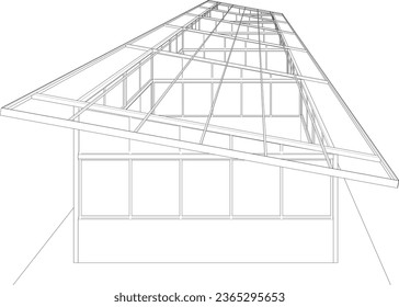 3D illustration of building structure