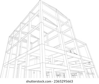 3D illustration of building structure