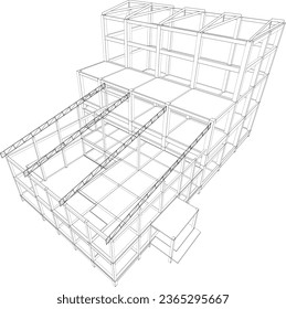 3D illustration of building structure