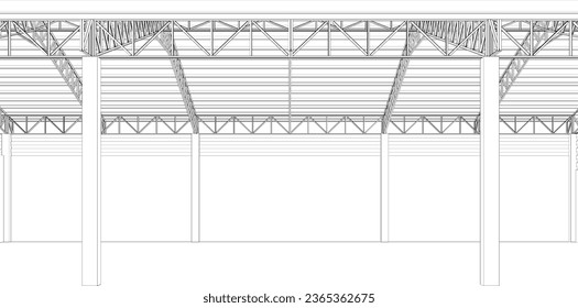 Ilustración 3D de la estructura de construcción