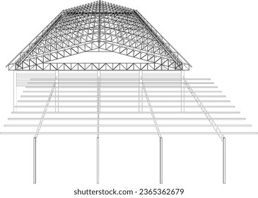 3D illustration building structure