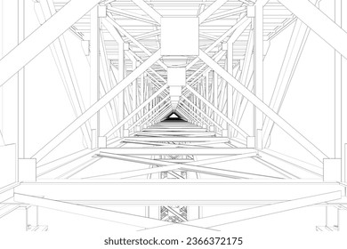 3D illustration of building structure