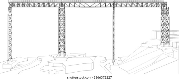 3D illustration of building structure