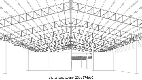 Ilustración 3D de la estructura de construcción