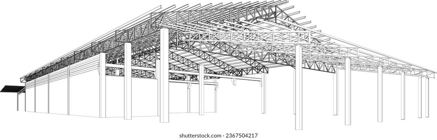 3D illustration of building structure