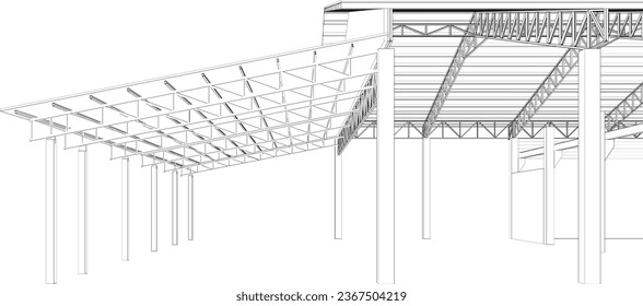 3D illustration of building structure