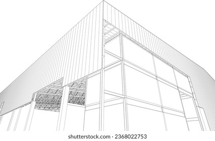 3D illustration of building structure