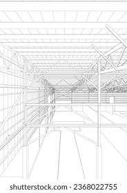 3D illustration of building structure
