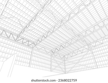 Ilustración 3D de la estructura de construcción