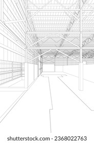 Ilustración 3D de la estructura de construcción
