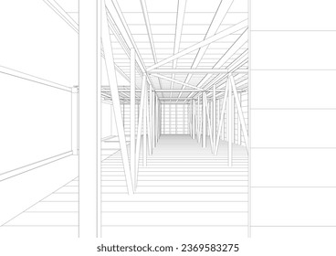 3D illustration of building structure