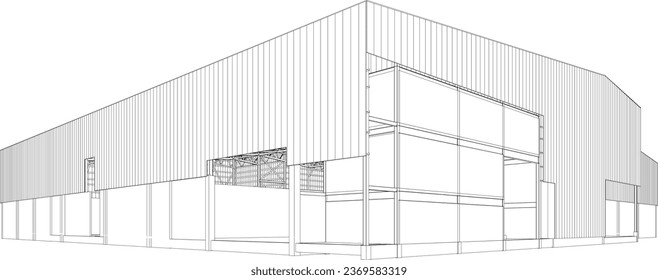 3D illustration of building structure