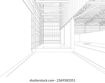 3D illustration of building structure